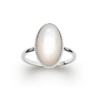 Nacre | Bague en argent | Bijoux