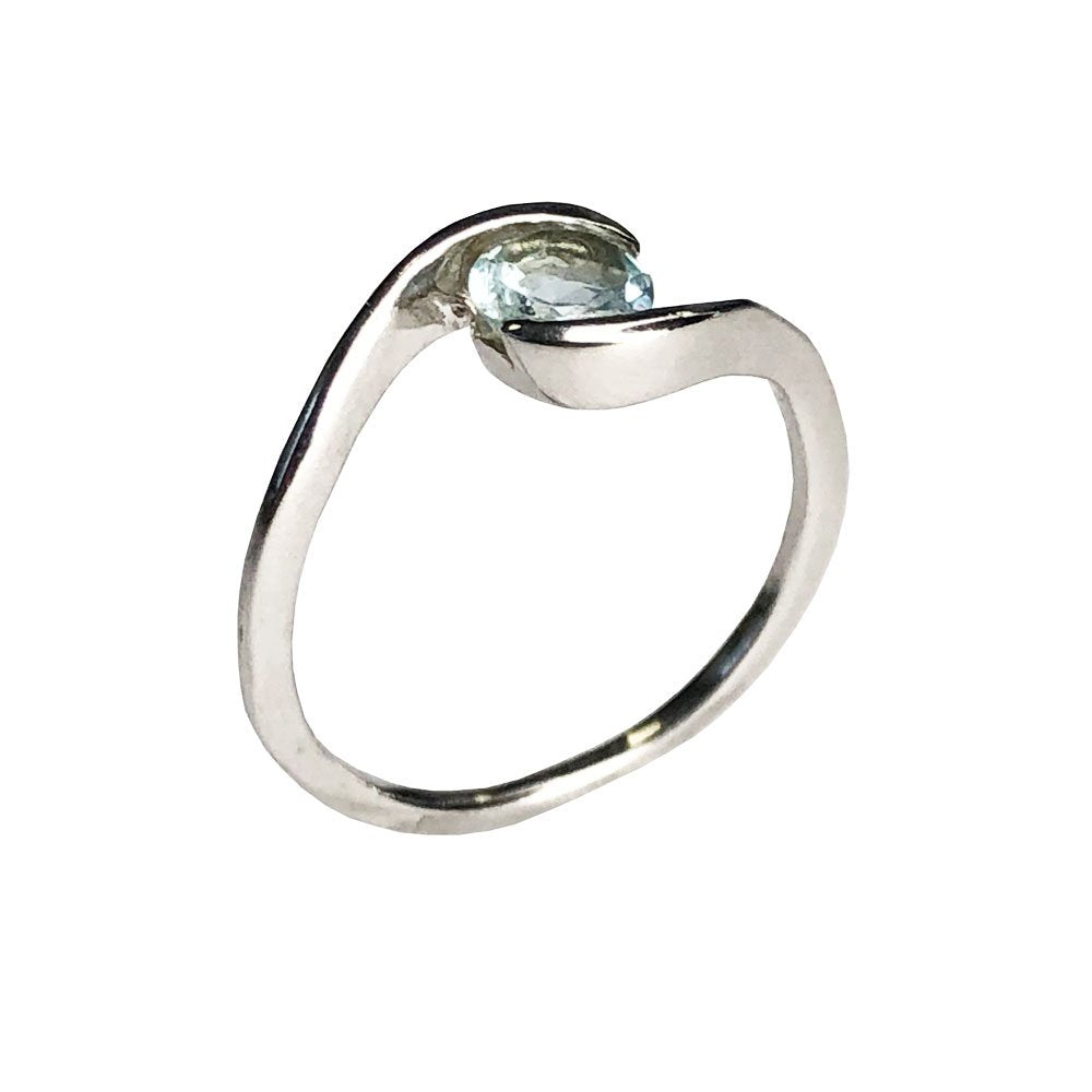 Bague aigue-marine | Argent sterling | Bijoux