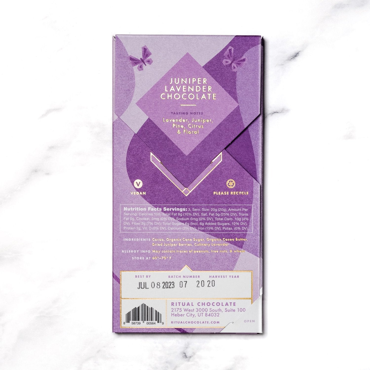 Juniper Lavender Chocolate 70%  |  Ritual Chocolate