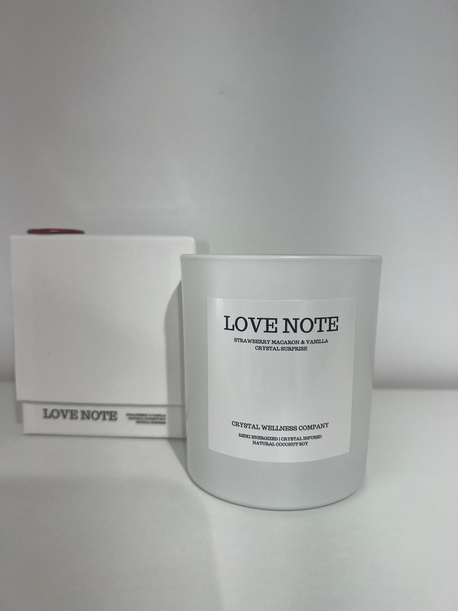 Note d'amour de 12 oz | Bougie de bien-être en cristal | Bougies