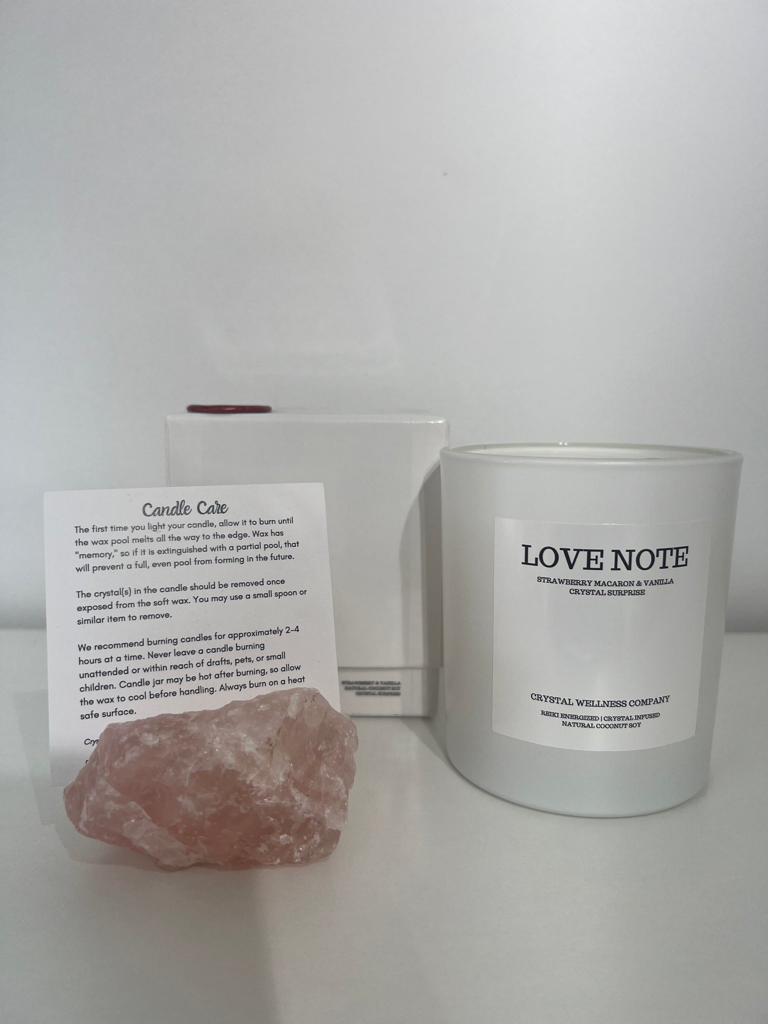 12 oz Love Note  |  Crystal Wellness Candle  |  Candles